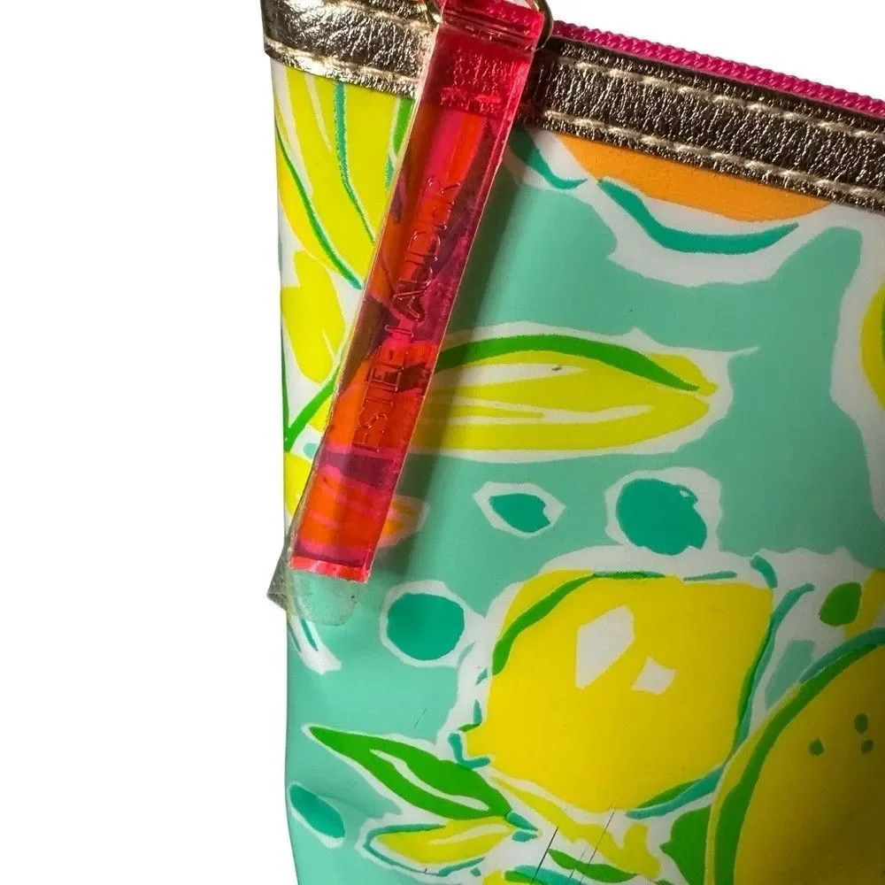 NEW Lilly Pulitzer Estee Lauder Plastic Cosmetic Makeup Purse Clutch Bag GREEN